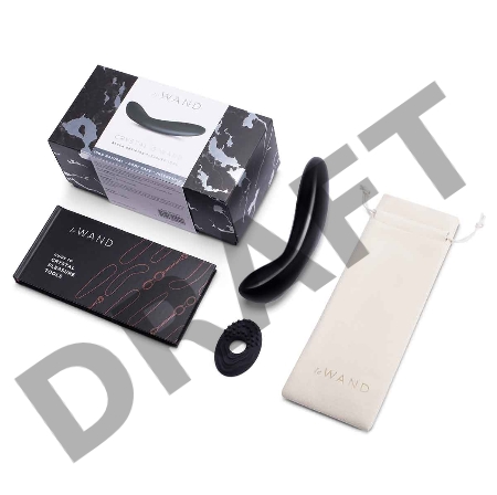 Массажер для G-точки le WAND Crystal G-Wand черный обсидиан