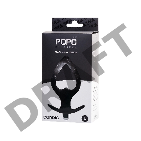 Анальная вибровтулка-расширитель POPO Pleasure by TOYFA Cordis, силикон, черная, 17 см, Ø 7,5 см
