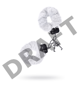 Наручники TOYFA Theatre, меховые, белые, 28 см.