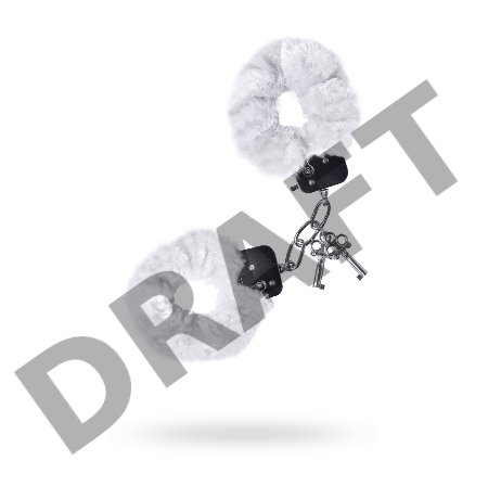 Наручники TOYFA Theatre, меховые, белые, 28 см.