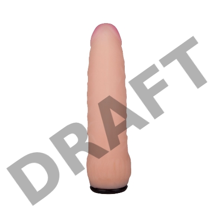 Телесная изогнутая насадка на Harness с коннектором BLACK LINE - 16 см.