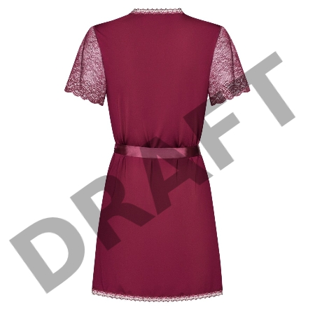 Пеньюар с кружевными рукавами и трусики черные Miamor (Obsessive)