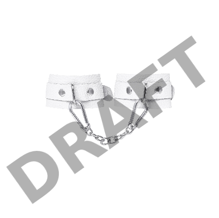 Наручники-браслеты Pecado BDSM, мини со скруглёнными углами, натуральная кожа, белые