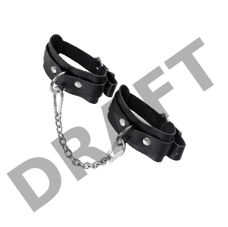 Оковы мини Pecado BDSM, со скруглёнными углами, натуральная кожа, чёрные