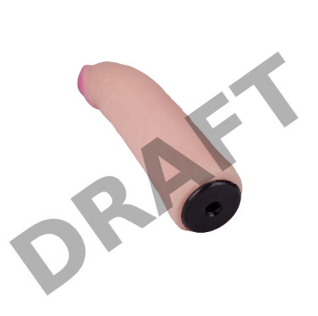 Телесная изогнутая насадка Harness с коннектором GREEN LINE - 17,5 см.