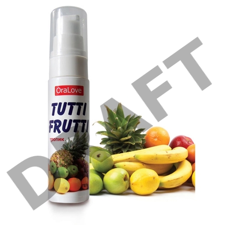Съедобная гель-смазка TUTTI-FRUTTI для орального секса со вкусом экзотических фруктов 30г