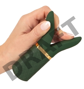 Зеленый вибратор Luxurious Split Tip Vibrator - 13,1 см.