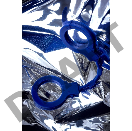 Наручники Штучки-дрючки, силикон, синие, 33 см