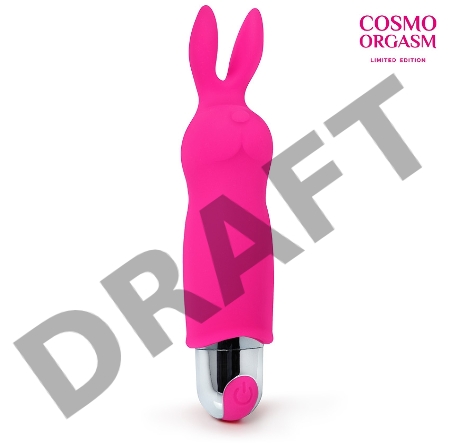 Розовый вибромассажёр в форме зайчика - 12,5 см.