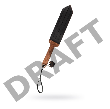 Паддл с кожаным покрытием, модель 2 Pecado BDSM, натуральная кожа и дерево, черный