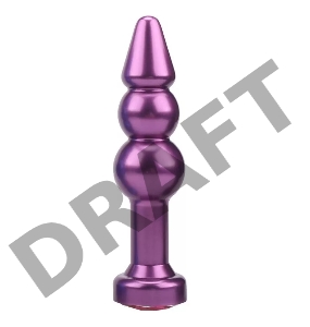 Фиолетовая фигурная анальная ёлочка с фиолетовым кристаллом - 11,2 см.