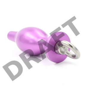 Сиреневая металлическая пробка с кольцом - 16 см.