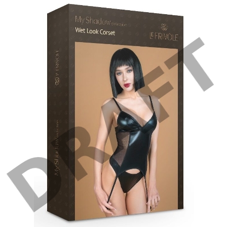 Корсаж с трусиками из материала wet look (My Shadow) (S/M)