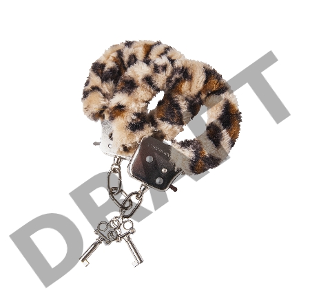 Наручники TOYFA Theatre, меховые, леопардовые, 28 см.