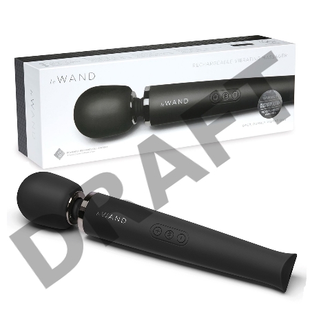 Черный матовый жезловый вибратор Le Wand с 20 режимами