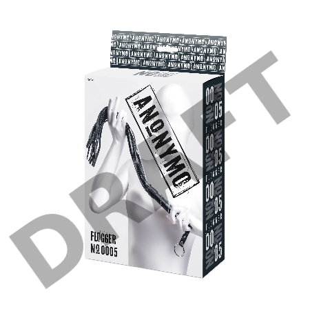 Флоггер Anonymo #0005, PU кожа, черный, 64 см