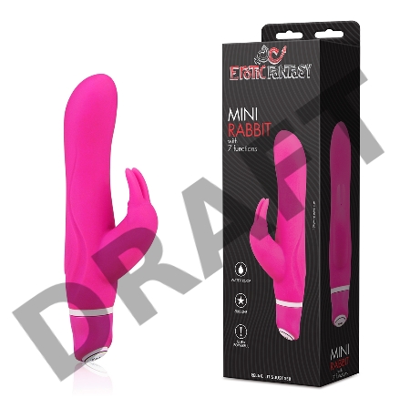 Розовый силиконовый вибратор со стимулятором клитора - 15 см.