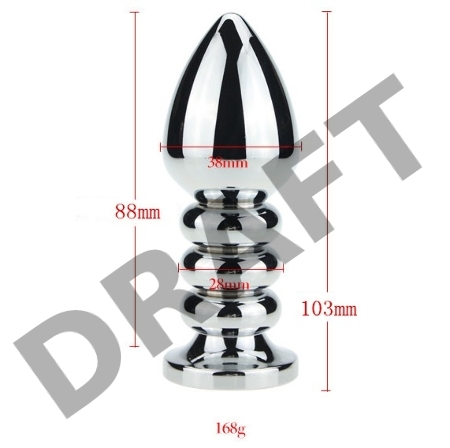 Серебристая фигурная анальная пробка с синим кристаллом - 10,3 см.