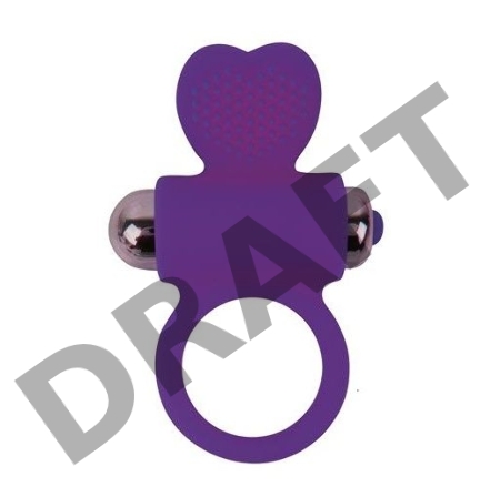 Фиолетовое эрекционное виброкольцо с сердечком