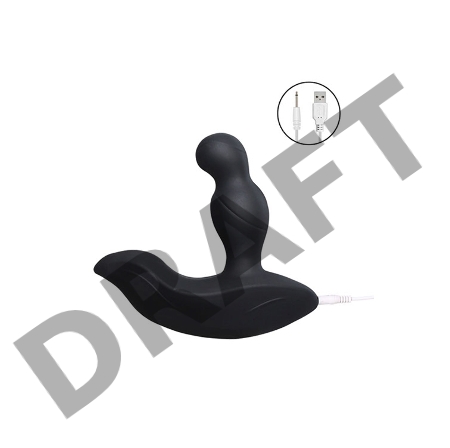 Стимулятор простаты Levett Louis с вращающейся головкой, силикон, черный, 13 см