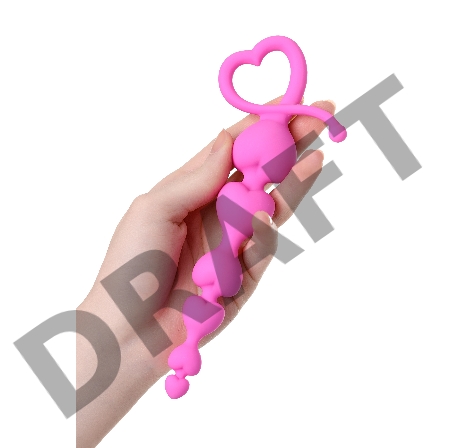 Анальная цепочка Штучки-дрючки, силикон, розовая, 18,5 см, Ø 3,1 см