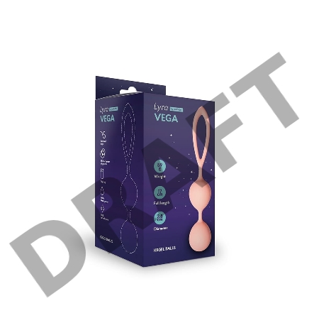 Шарики Кегеля со смещенным центром тяжести Vega, 2,8 x 17 см , цвет персиковый