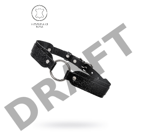 Чокер-ошейник Pecado BDSM, со скруглёнными углами, натуральная кожа, чёрный