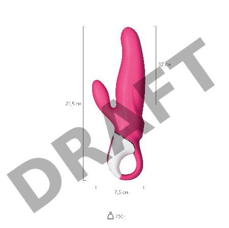 Нереалистичный вибратор Satisfyer Vibes Mr. Rabbit, силикон, красный, 22,1 см.