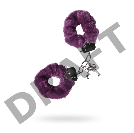Наручники TOYFA Theatre, меховые, фиолетовые, 28 см.