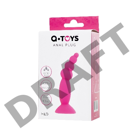 Анальная втулка A-Toys by TOYFA Hild, силикон, розовый, 11 см