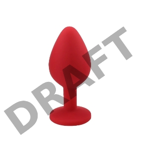 Красная силиконовая пробка с красным кристаллом - 9,5 см.