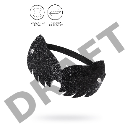 Маска Pecado BDSM, с ушками кошки закрытая, натуральная кожа, чёрная