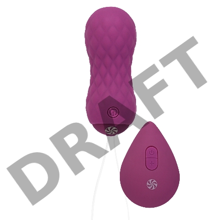 Фиолетовые вагинальные виброшарики с пультом ДУ Dea - 8,3 см.