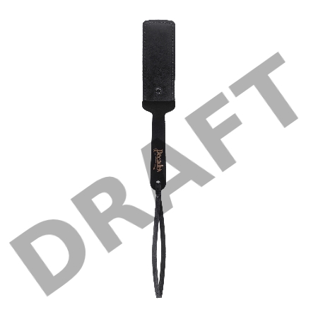 Паддл твердыи Pecado BDSM, натуральная кожа и дерево, черный