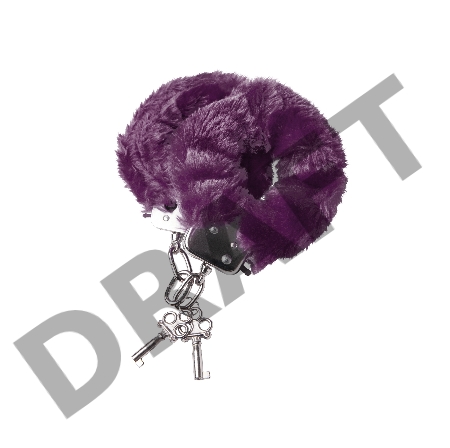 Наручники TOYFA Theatre, меховые, фиолетовые, 28 см.