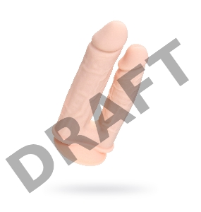 Фаллоимитатор для двойного проникновения RealStick Silicone Armie H, сайлекспан, телесный, 19 см