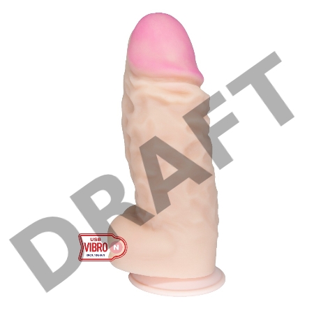 Вибратор СУПЕРГИГАНТ Неоскин на присоске (USB) в коробке, L 335 мм D 107 мм