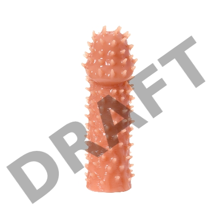 Насадка KOKOS  с дополнительной стимуляцией, реалистичная, TPE, бежевый, 12.7 см