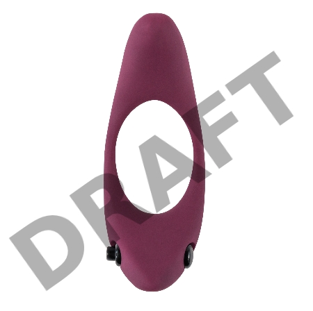 Бордовое эрекционное виброкольцо Lunar