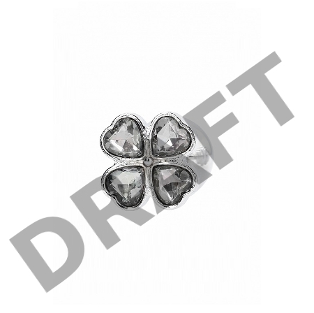 Серебряная анальная пробка с бриллиантовыми кристаллами в форме цветка -2,7 см.