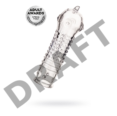 Насадка на пенис TOYFA A-Toys  , TPR, Прозрачный, 14,7 см