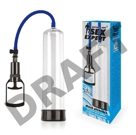 Прозрачная вакуумная помпа Sex Expert со шкалой