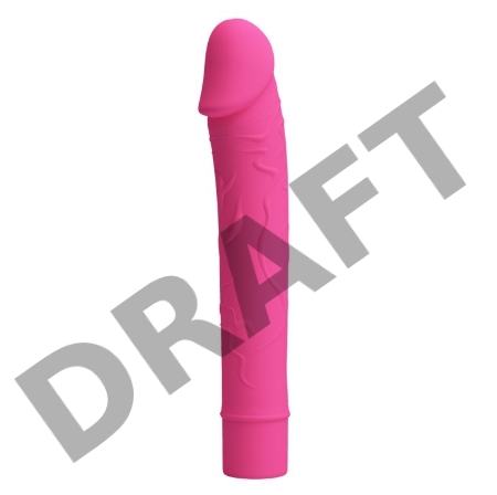 Розовый вибратор Vic с выделенными венками - 15,5 см.