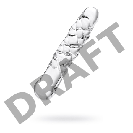 Накопитель Двусторонний фаллоимитатор Sexus Glass, стекло, прозрачный, 16 см