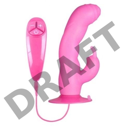 Розовый вибратор с клиторальным стимулятором BUNNY ICY - 18 см.