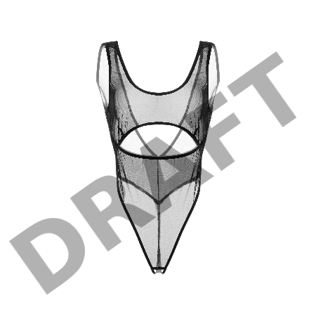 Эротическое боди Waname Lightness черное (50-52)