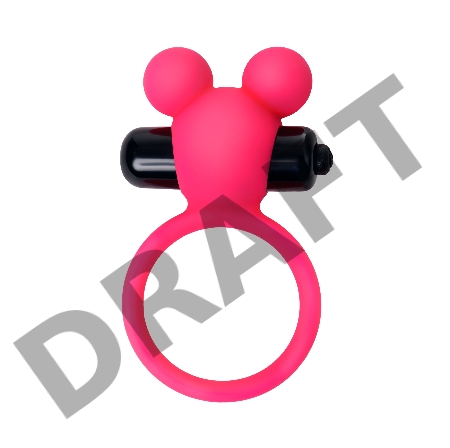 Виброкольцо на пенис Штучки-дрючки, силикон, розовое, Ø 3,1 см