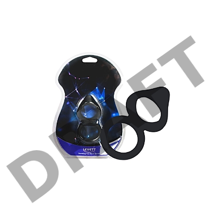 Двойное эрекционное кольцо на пенис Levett Victor, силикон, черное