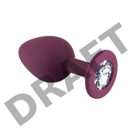 Темно-красная силиконовая пробка с прозрачным кристаллом M 3309-02