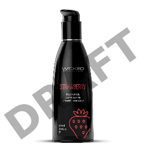 Лубрикант на водной основе с ароматом клубники Wicked Aqua Strawberry - 60 мл.